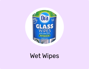 Wipes for Glass-Disposable, Streak Free Cleaning Wipes-60-Count