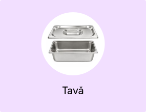 Tavă gastronomică din oțel inoxidabil cu capac și mâner, rezistentă la temperaturi, 32.5x16.5x10.5 cm