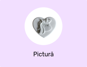 Figurine din ipsos pentru pictat, Inimă de unicorn, 7 cm