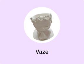 Figurină 3D din ipsos Fată 1 mini vază