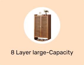 8 Layer large-Capacity Dustproof Shoe Cabinet for Organized Storage