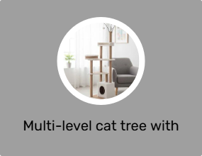 Multi-level cat tree with hideaway and perches, size: height 163 cm