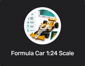Formula Car 1:24 Scale Die-Cast Racing Model for Kids Ages 3+ – Yellow & White Open-Wheel Race Car Toy with Detailed Graphics, Rolling Wheels & Display Box