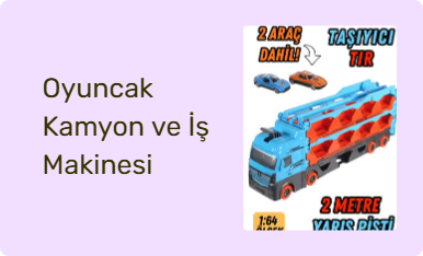 Oyuncak Kamyon ve İş Makinesi