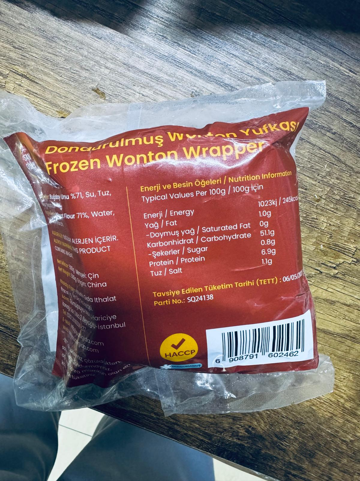 wontonsp　RP XUSHI GIDA Wonton Yufkası ( Frozen Wonton Wrapper ) - 500G