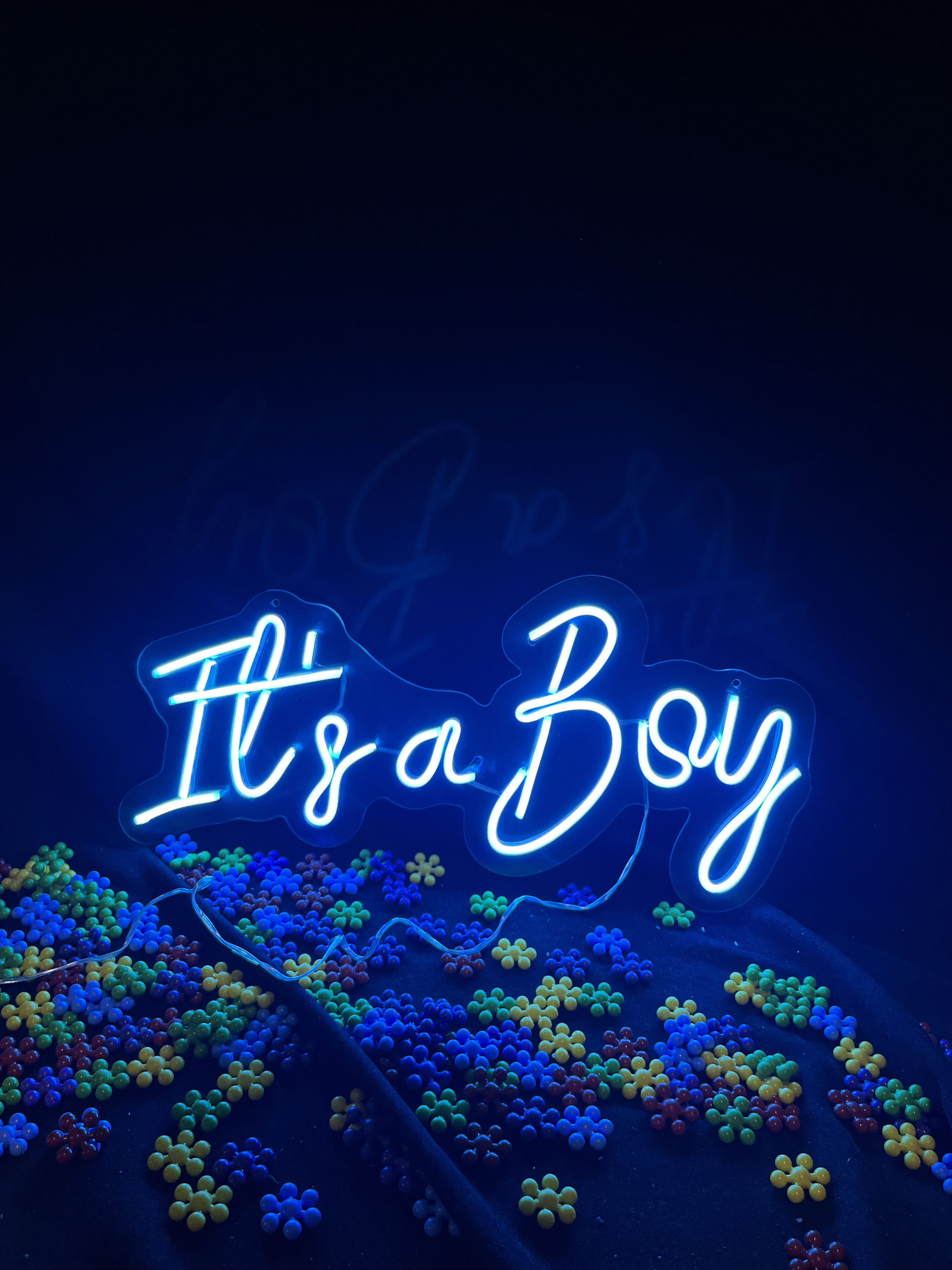 It's a Boy - Cinsiyet Partisi Dekoratif Duvar Aydınlatması Neon Led Yazı 50x24 cm