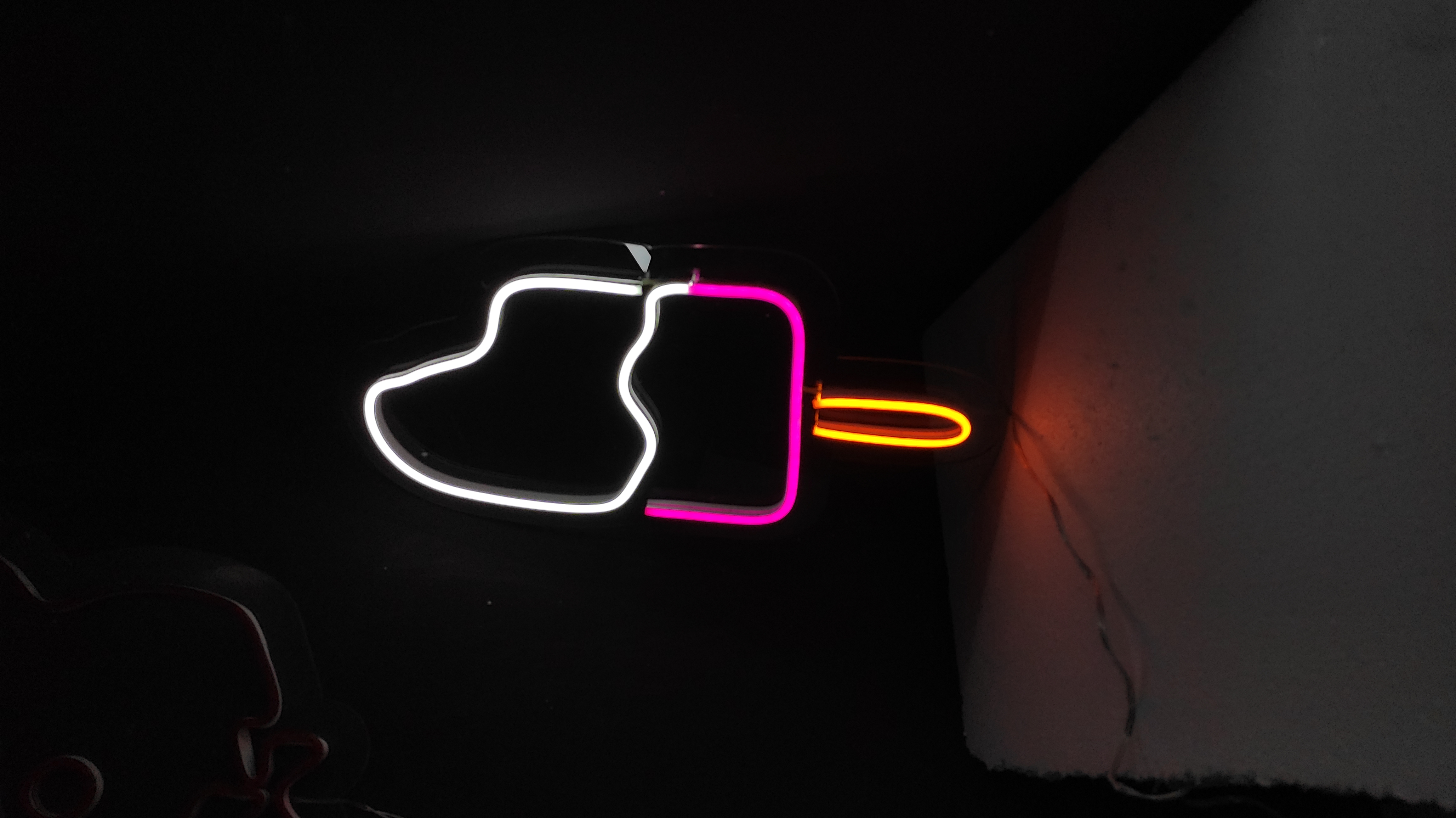 Dondurma V3 - Dekoratif Duvar Aydınlatması Neon Led Yazı Cafe Restoran Pastane 20x40 cm