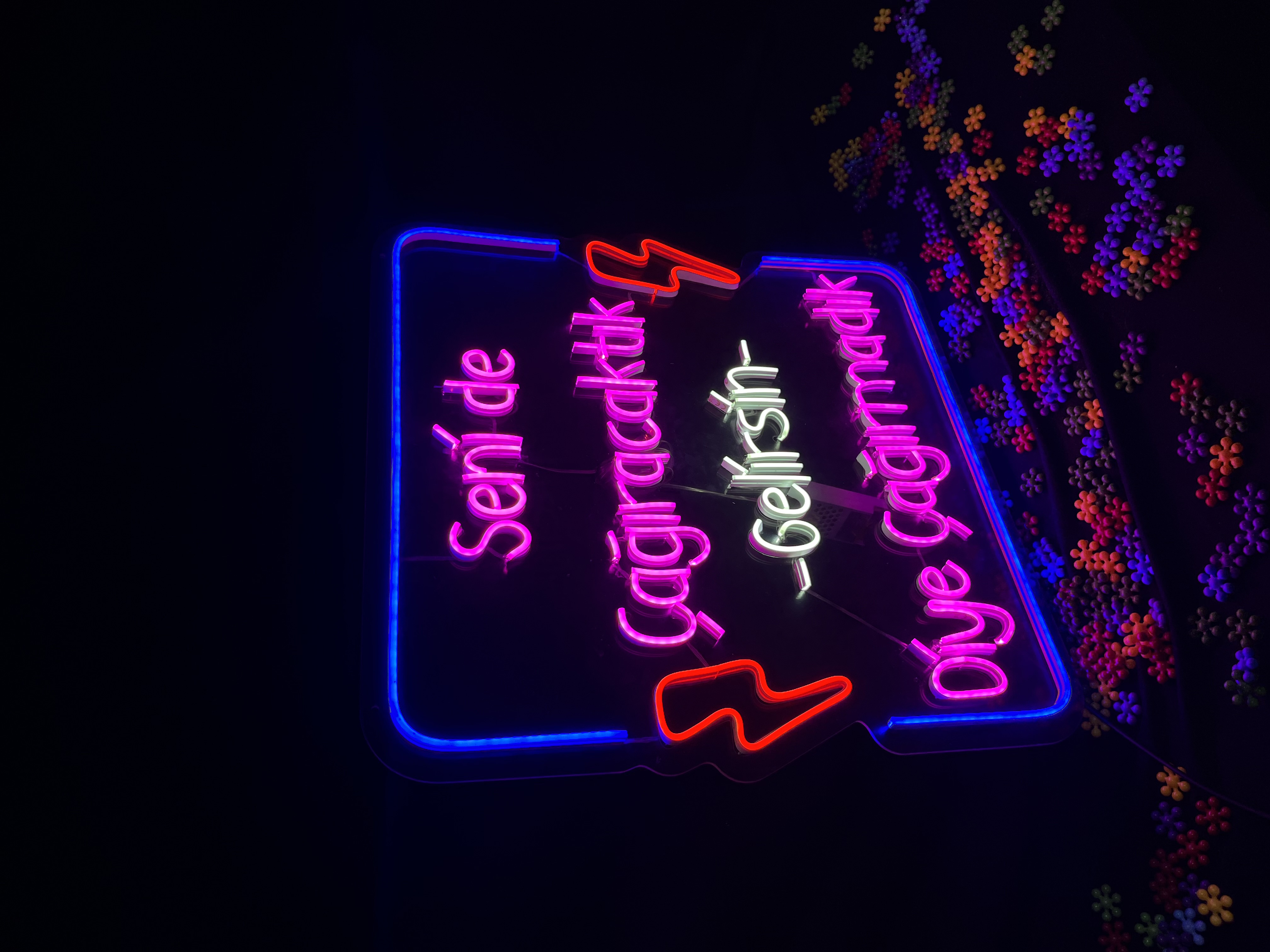 Seni De Çağıracaktık V2 - Dekoratif Duvar Aydınlatması Neon Led Yazı Cafe Restoran 60x60 cm