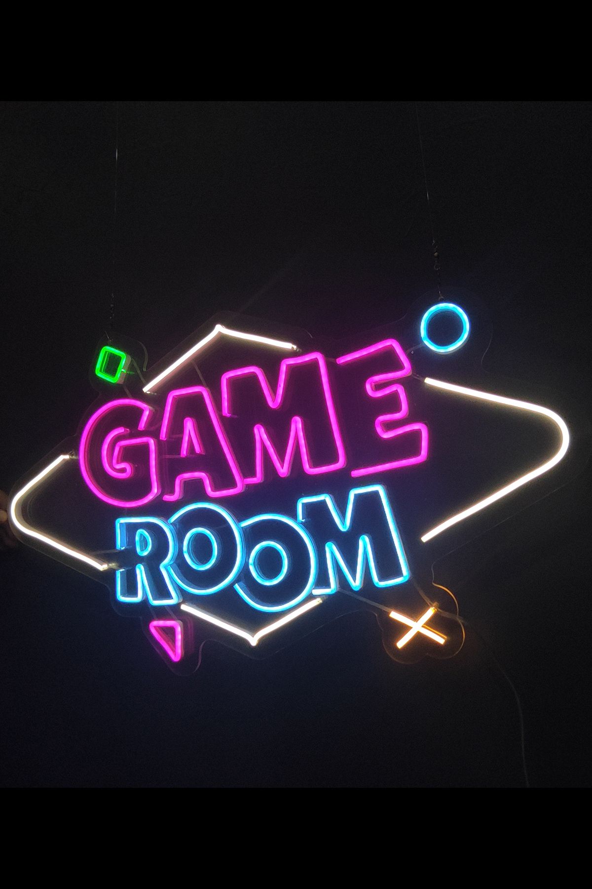Işıklı Gameroom: Neon LED Tabela Duvar Dekorasyon Ürünü 