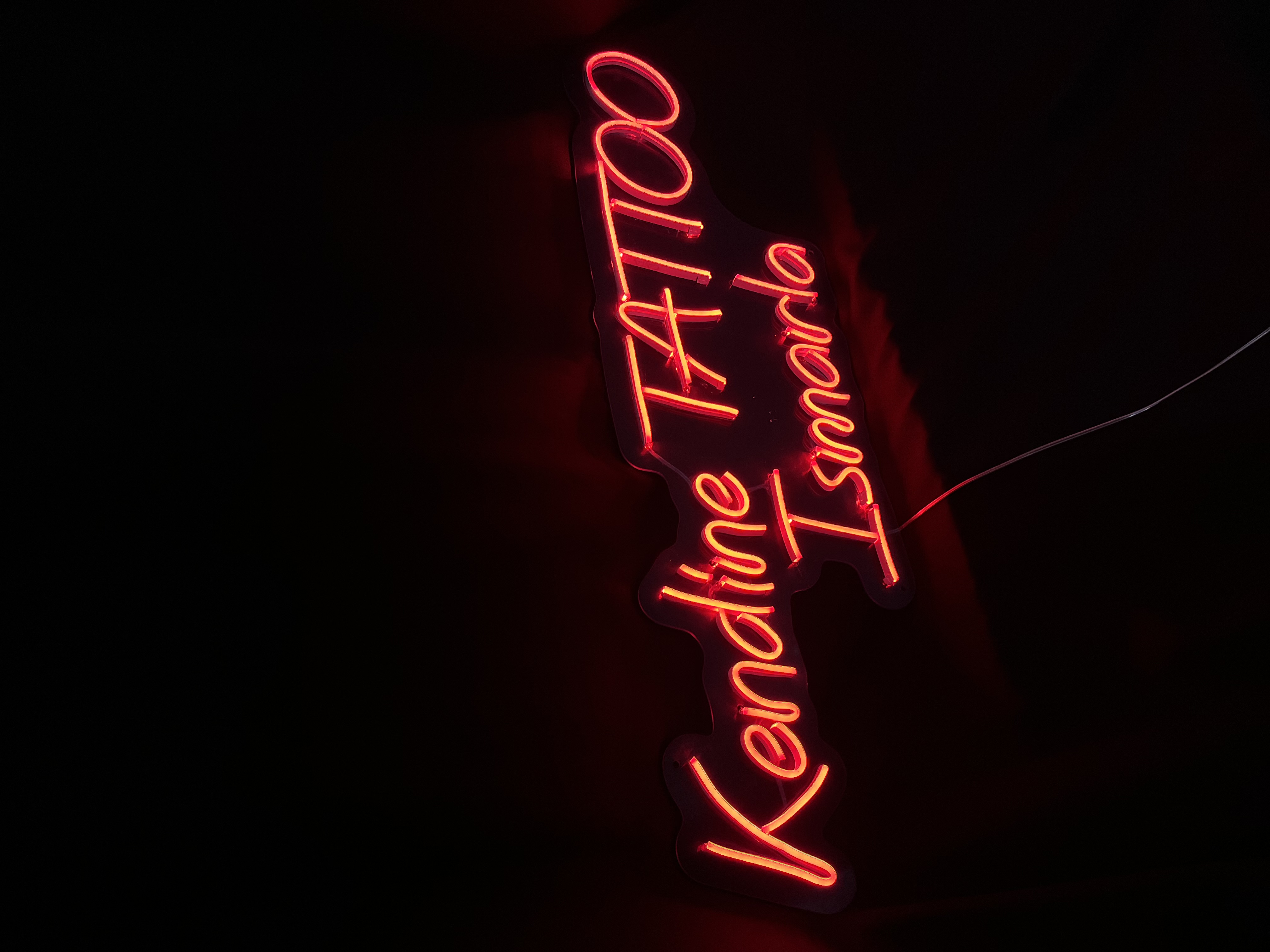 Kendine Tattoo Ismarla - Dekoratif Duvar Aydınlatması Neon Led Yazı Dövme Stüdyosu 80x24 cm