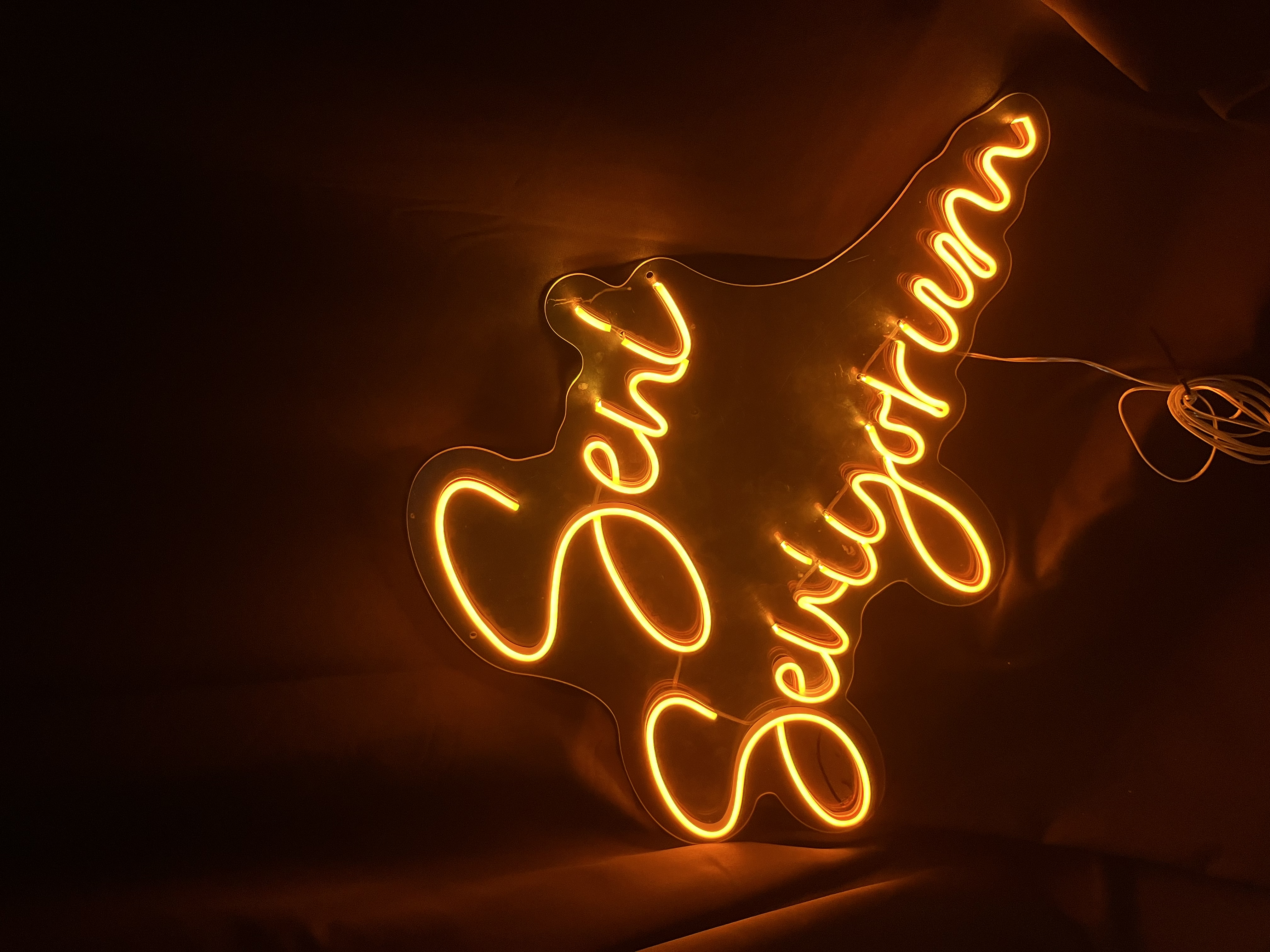 Seni Seviyorum - Dekoratif Duvar Aydınlatması Neon Led Yazı Evlilik Teklifi Yıldönümü 67x29 cm