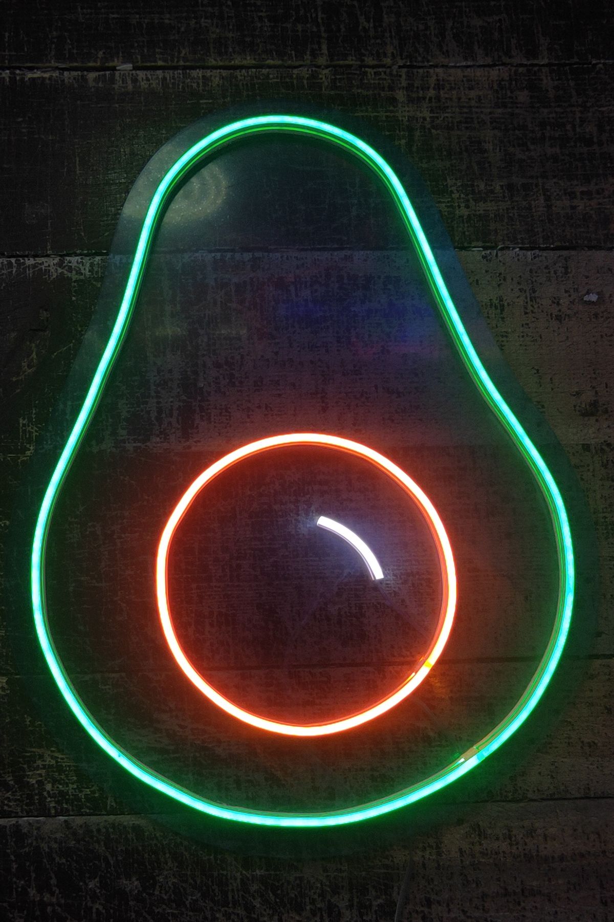 Işıklı Avokado: Neon LED Tabela Duvar Dekorasyon Ürünü 