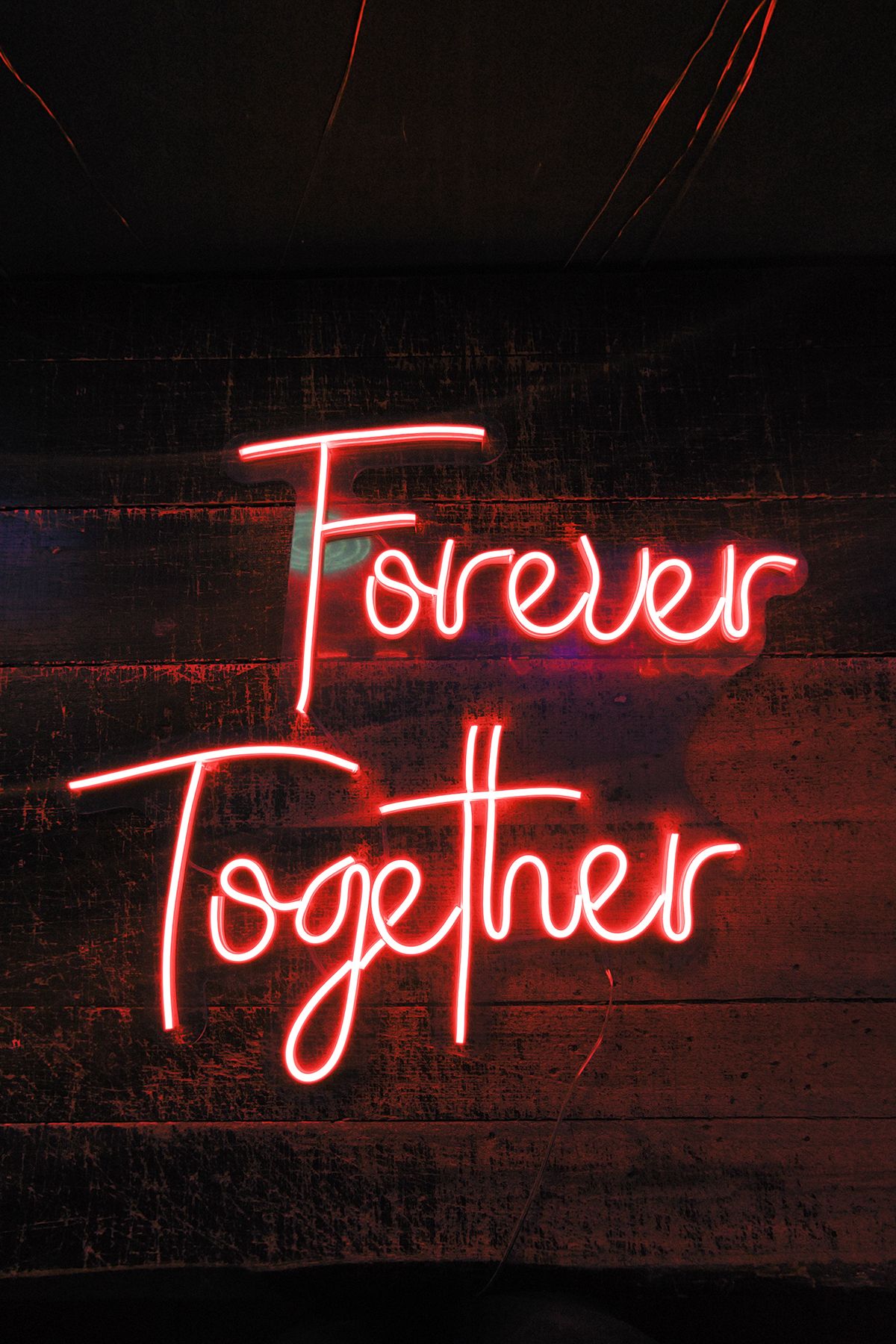 Işıklı Forever Together: Neon LED Tabela Duvar Dekorasyon Ürünü