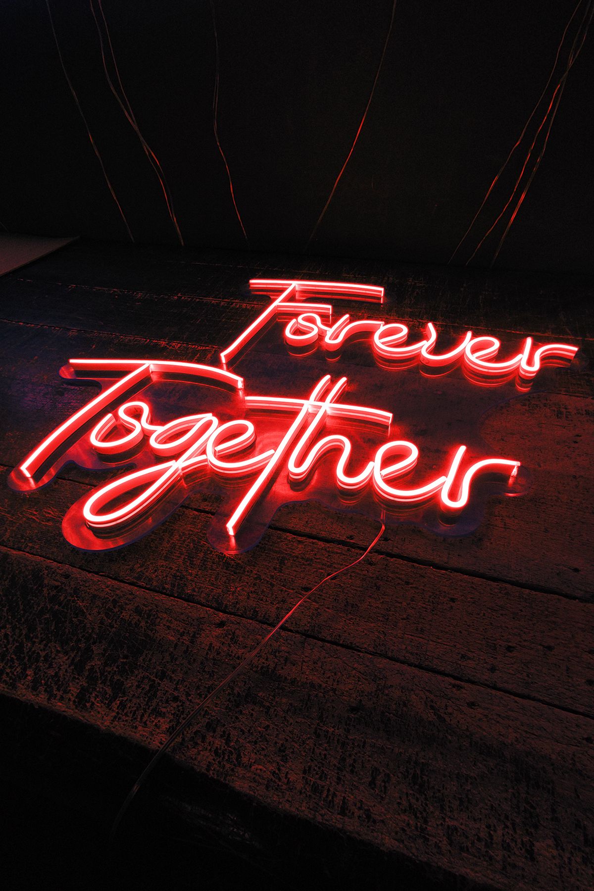 Işıklı Forever Together: Neon LED Tabela Duvar Dekorasyon Ürünü
