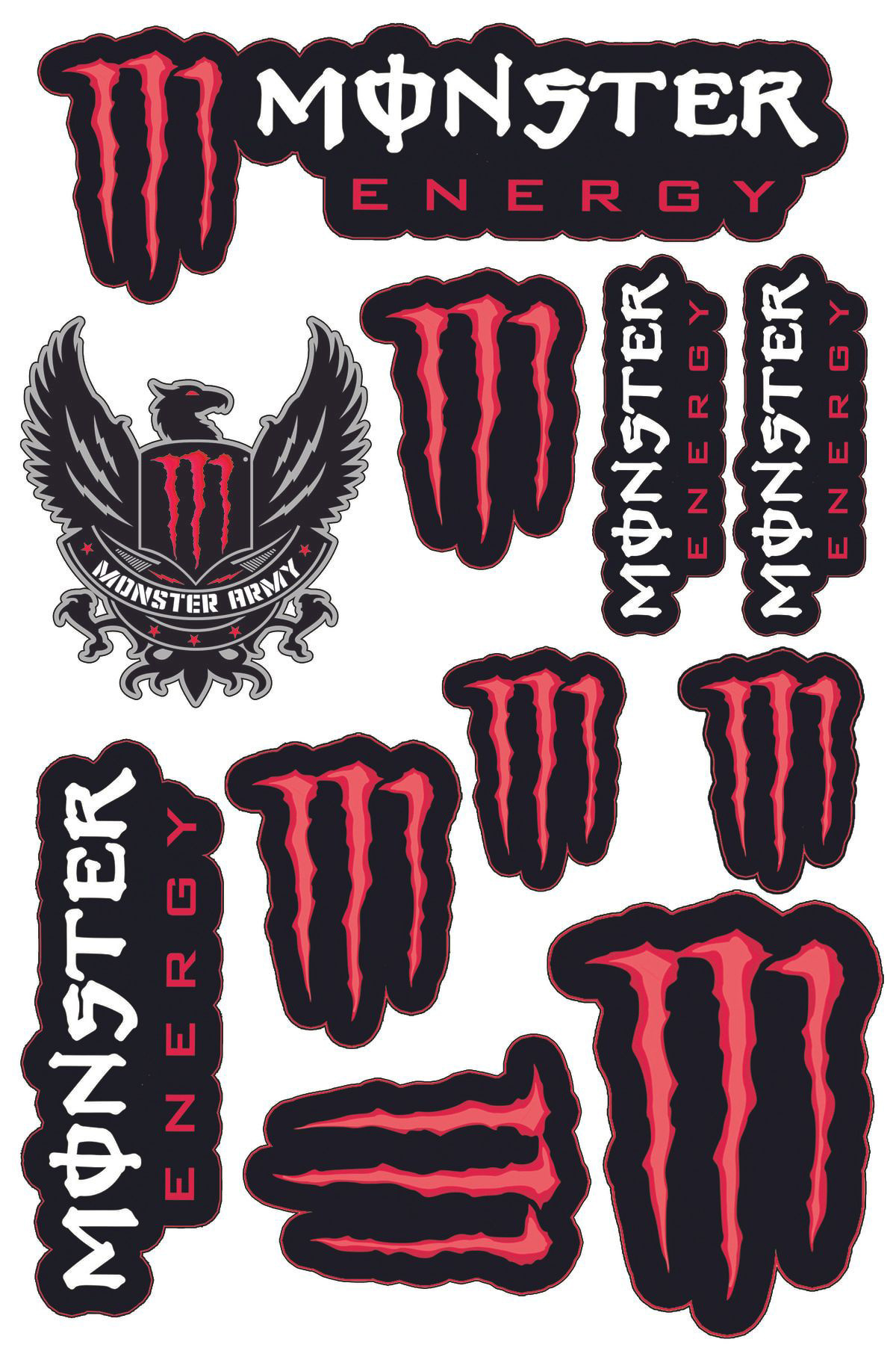 MONSTER A4 STİCKER KIRMIZI