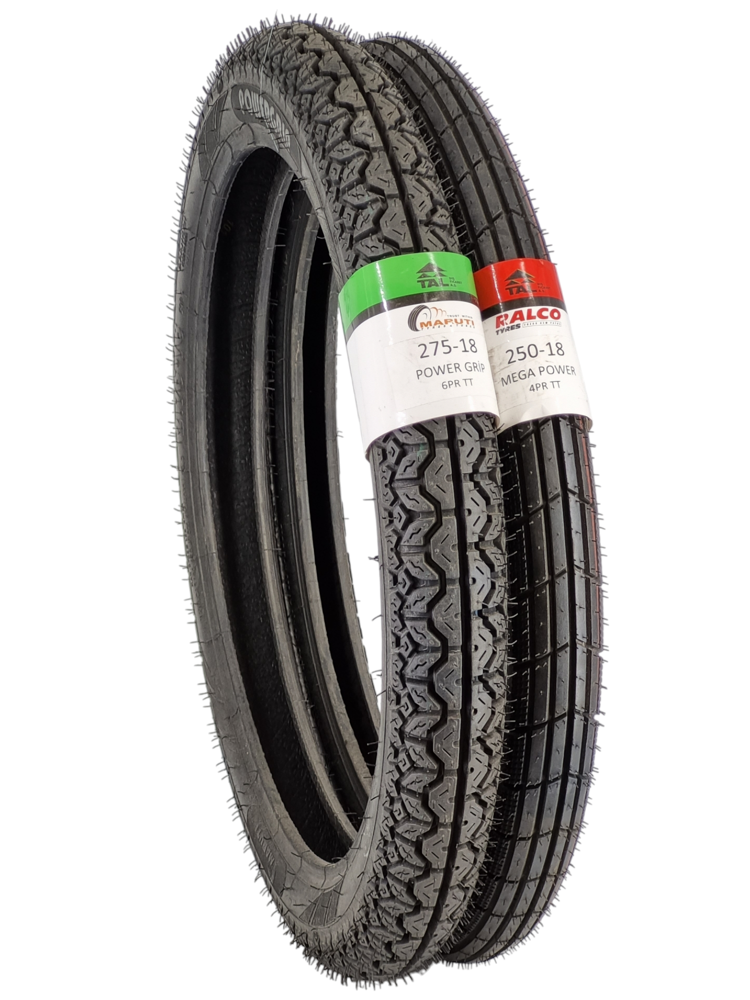 MARUTİ TYRES CG MOTOR LASTİK 275-18 VE 250-18 TT (TUBETYPE - İÇ LASTİKLİ TİP) TAKIM POWERGRİPMPP1