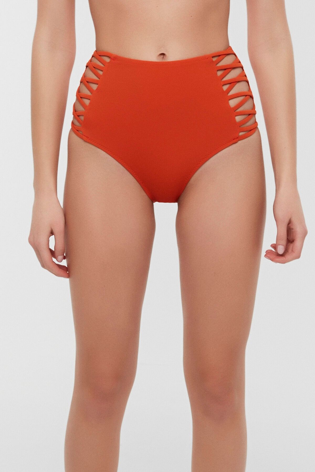 Penti Kadin Turuncu Basic Yuksek Bel Fashion Bikini Alti Trendyol