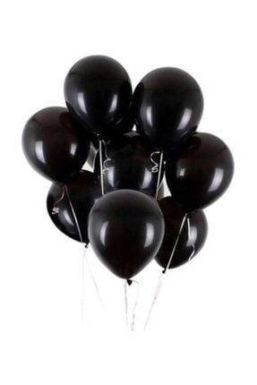 Siyah Metalik Balon 12 Inç 10 Adet 2253625561