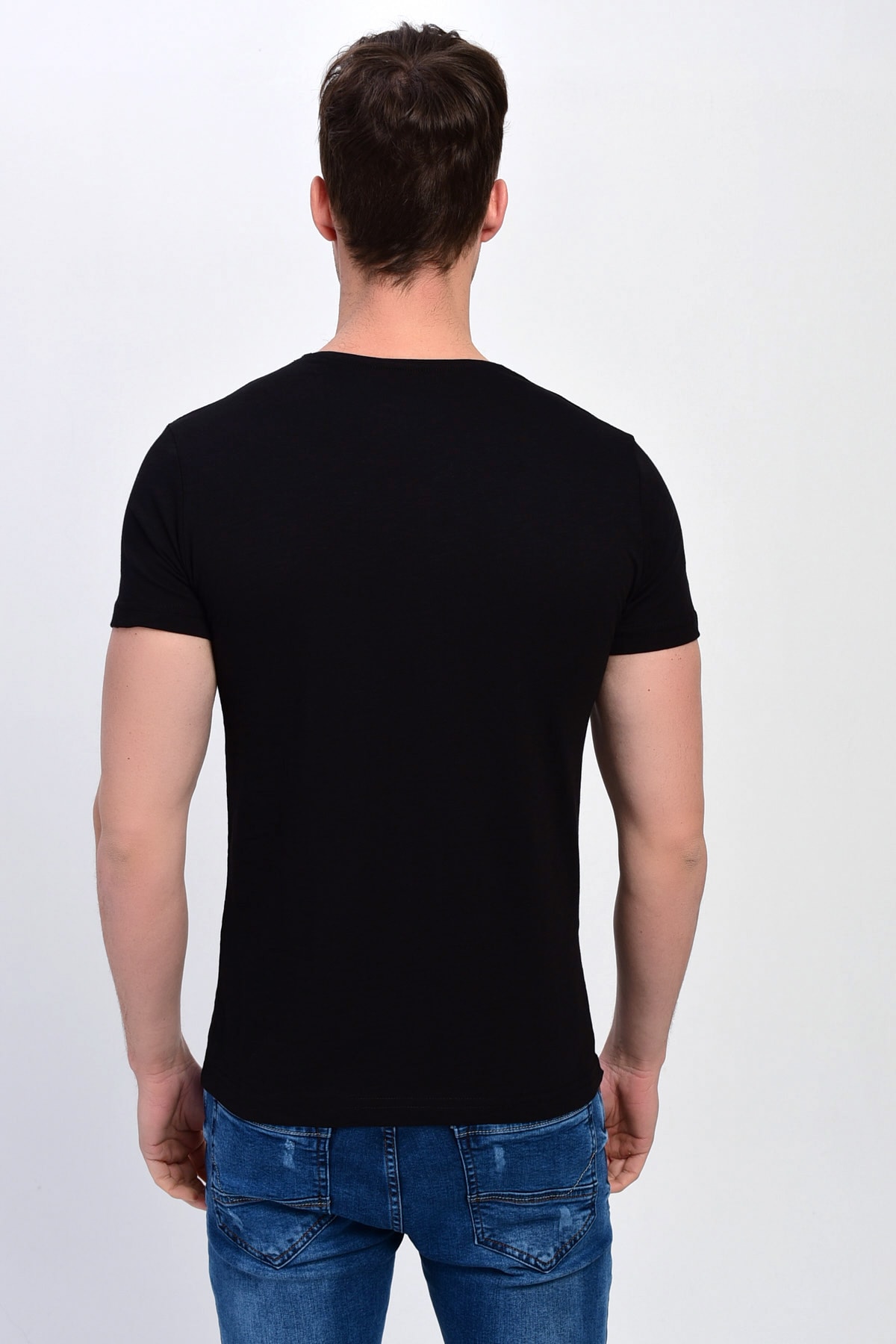DYNAMO Große Größen in T-Shirt Schwarz Slim Fit