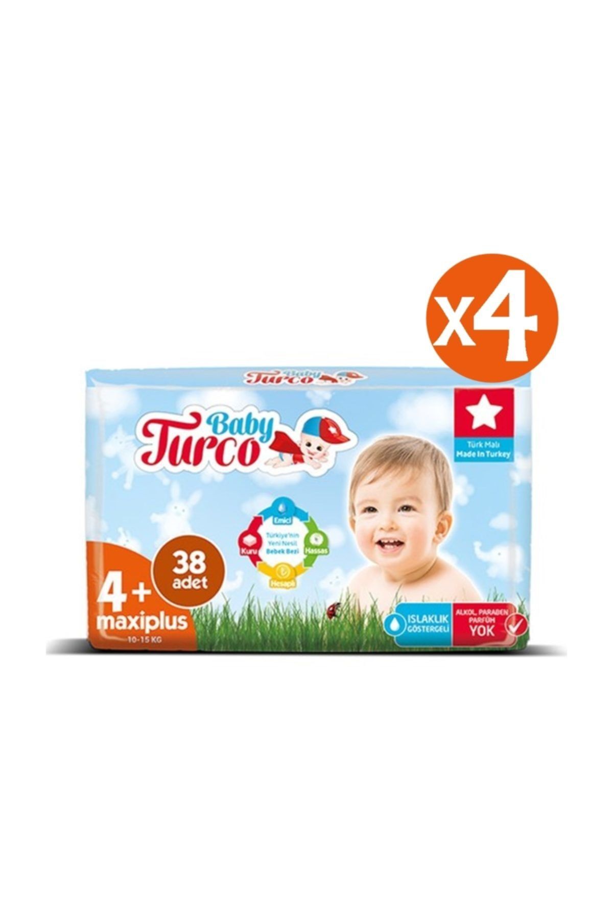 Baby Star Baby Turco Bebek Bezi 4 Beden 38x4 152 Adet Trendyol