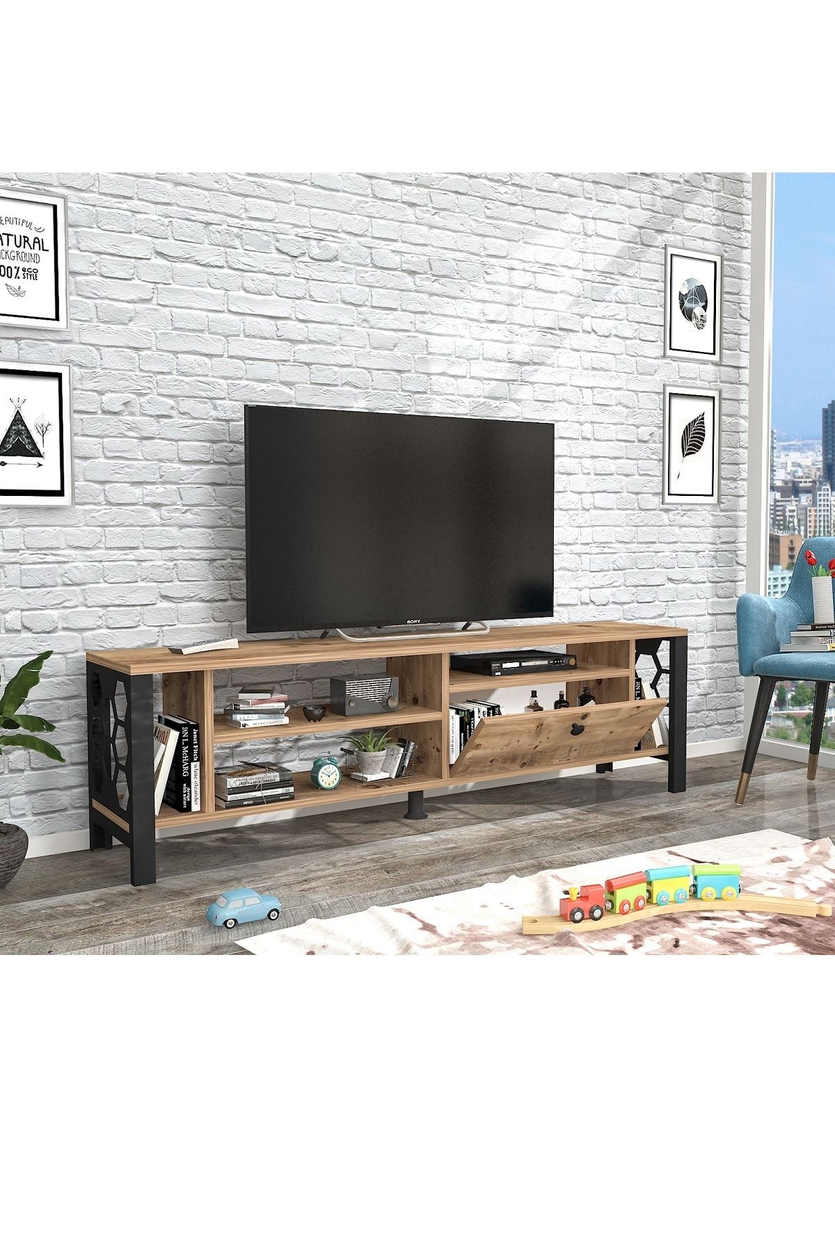 wood n love hera 140 cm tv unitesi atlantik cam siyah fiyati yorumlari trendyol