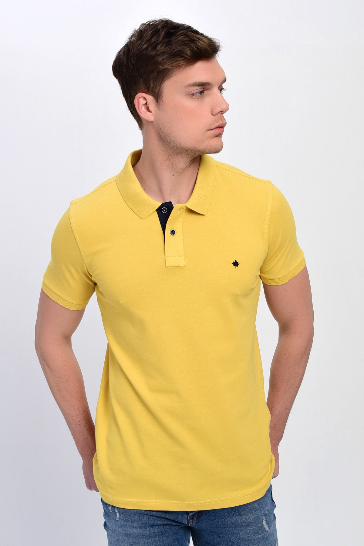 DYNAMO Poloshirt Gelb Slim Fit Fast ausverkauft