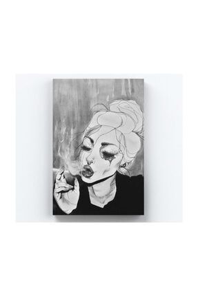 Sigara İçen Üzgün Kadın Kanvas Tablo 40 X 60 Cm Tb-4933O TB-00004933O