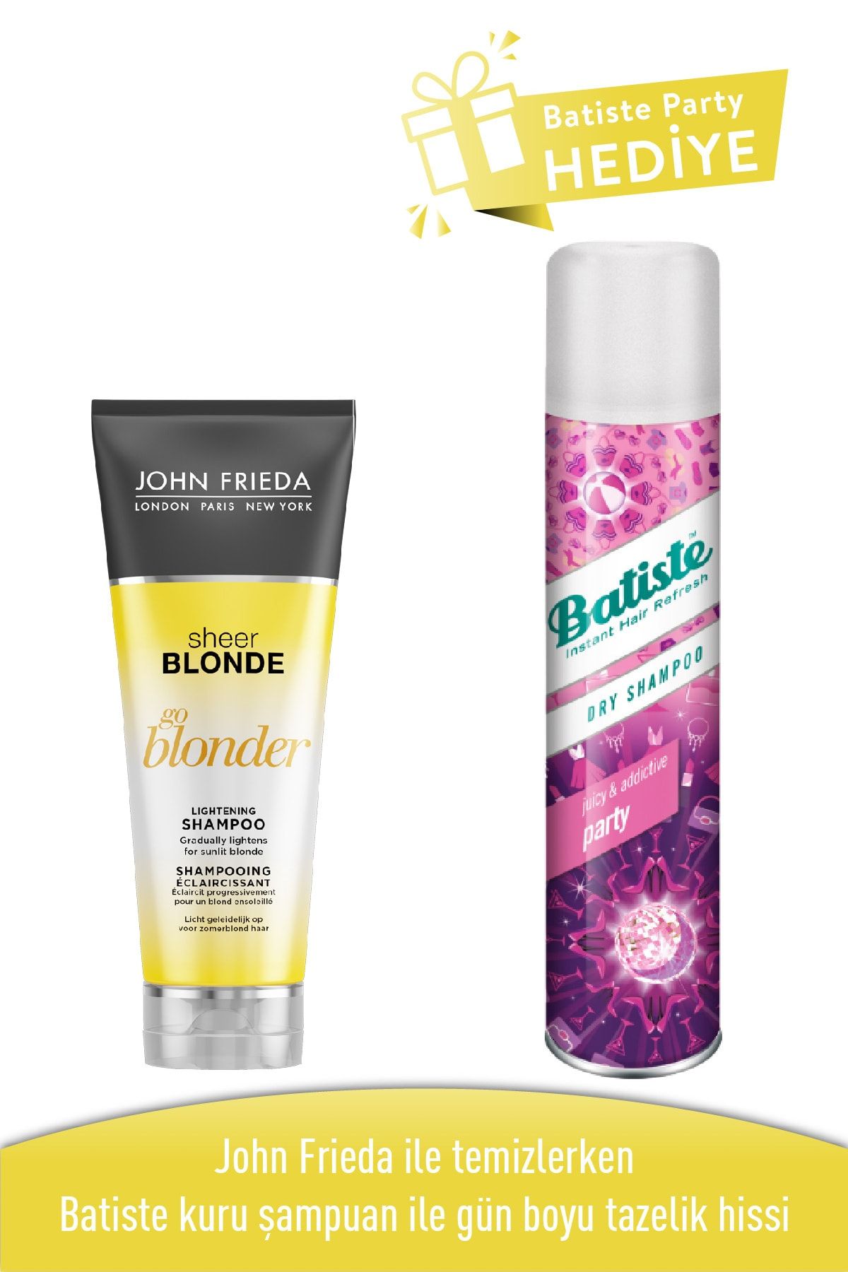 John Frieda Sari Saclara Ozel Gunes Isiltisi Veren Sampuan Sheer 250 Ml Batiste Party Kuru Sampuan 200 Ml Fiyatlari Ozellikleri Ve Yorumlari En Ucuzu Akakce