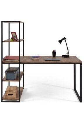 Nesse Shop Metal Kitaplikli Calisma Masasi Antrasit Seri Trendyol