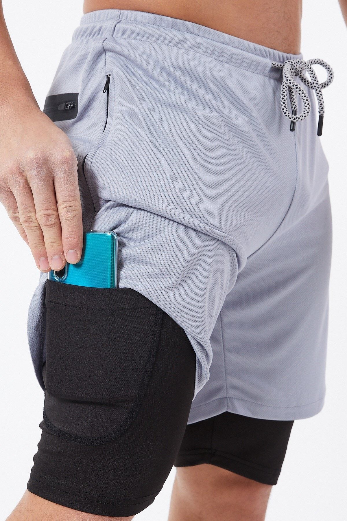 Gymwolves Erkek Spor Sort Cift Katmanli Light Gri Comfortable Serisi Trendyol