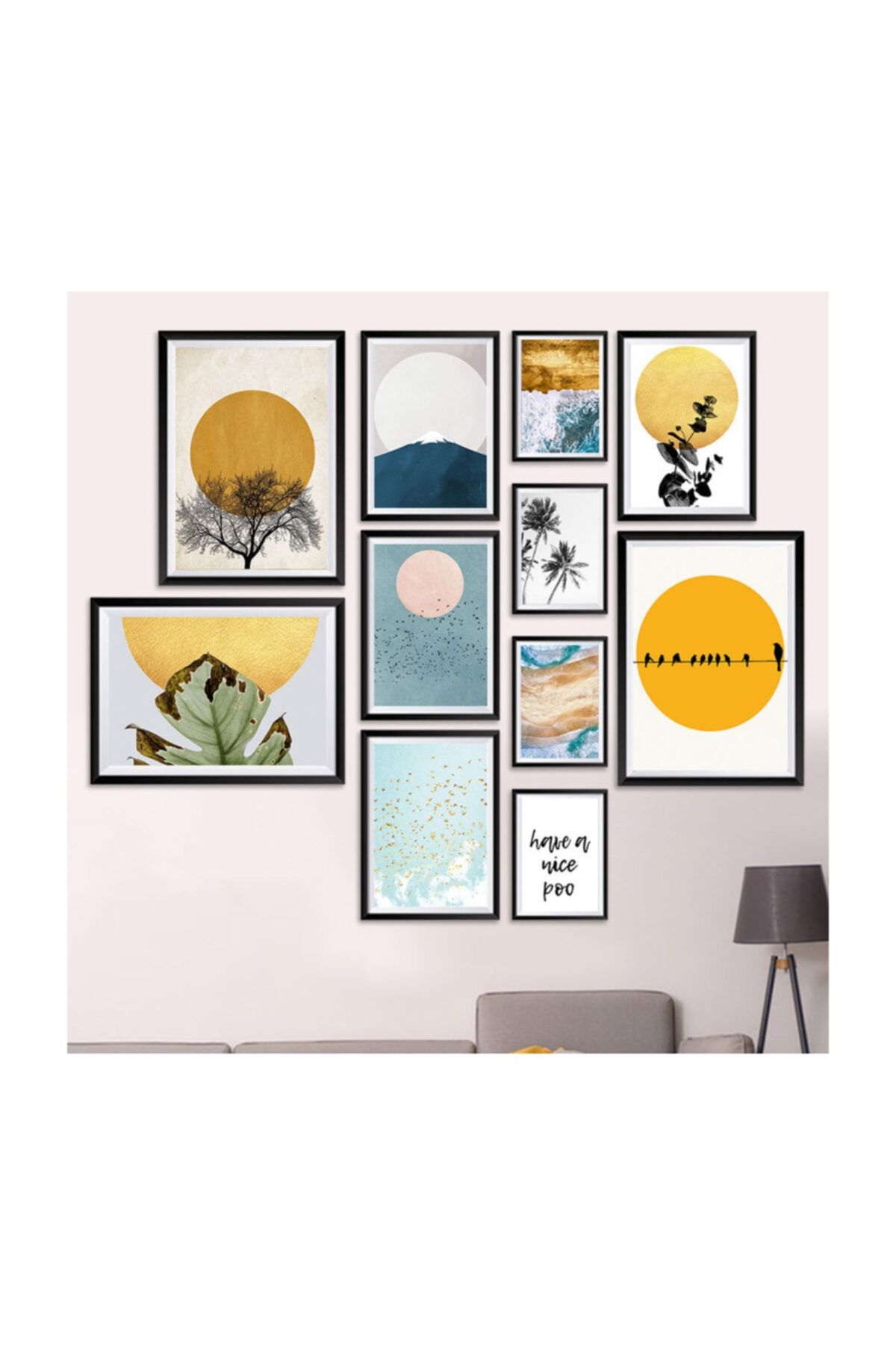 casa idea 11 parca cerceve gorunumlu mdf set tablo fiyati yorumlari trendyol