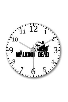 The Walking Dead2 Duvar Saati Bombeli Gercek Cam S1310