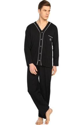 Tampap Ekonomik Boydan Dugmeli Hastane Pijamasi Lacivert Pamuk Orta Kalin Mevsimlik Erkek Pijama Takimi Trendyol