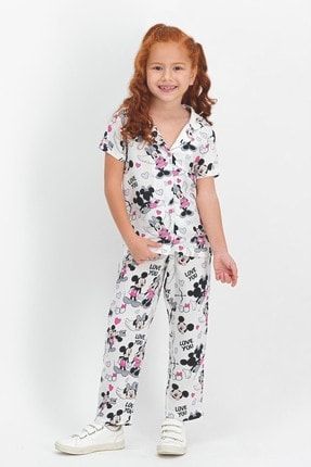 Kız Çocuk Gömlek Pijama Takımı D4300-C
