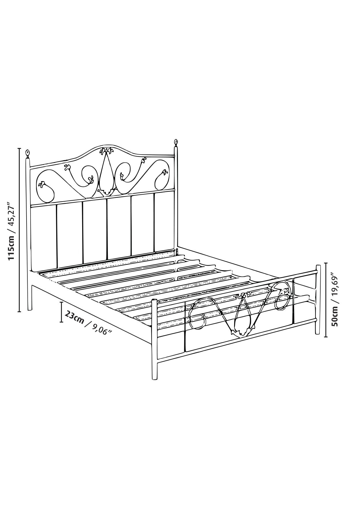 fano marie 120x200 ferforje metal karyola tek kisilik ferforje yatak fiyati yorumlari trendyol