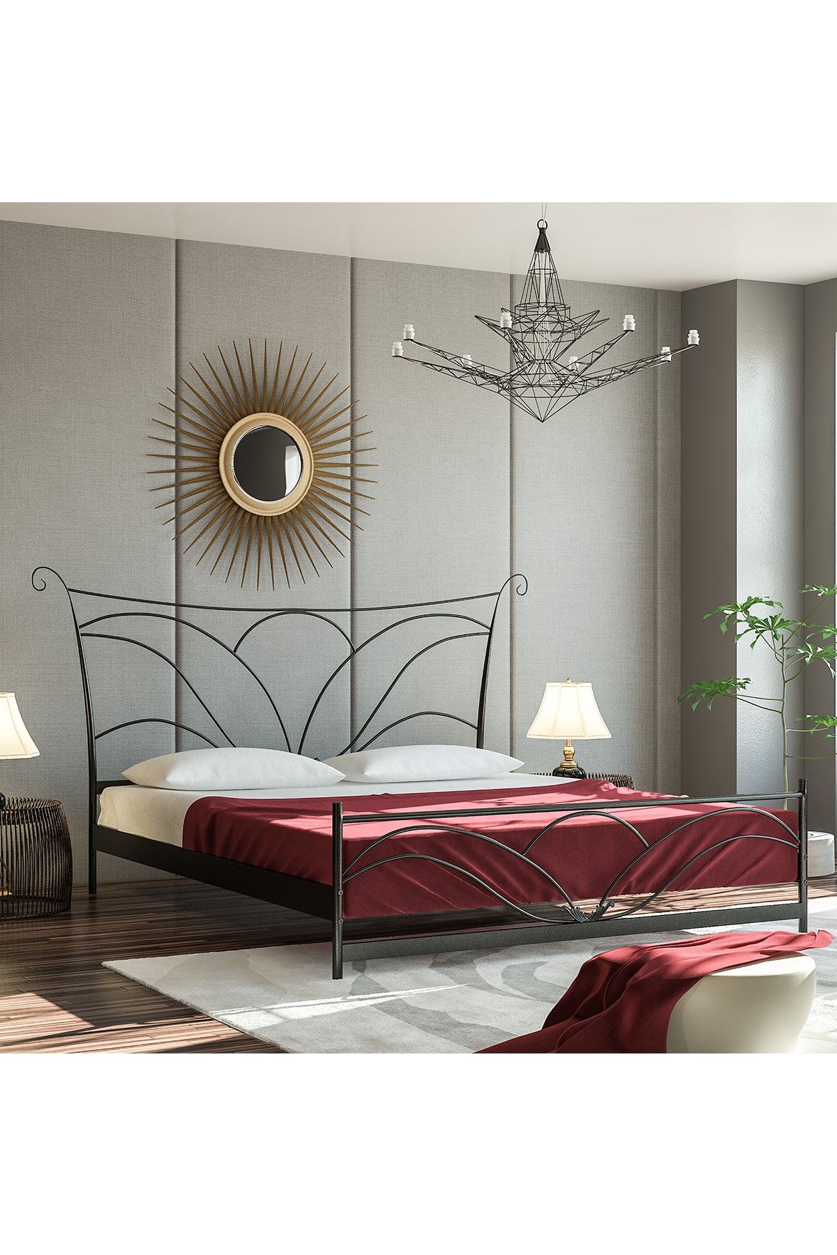 Fano Perla 150x200 Ferforje Metal Karyola Cift Kisilik Ferforje Yatak Trendyol