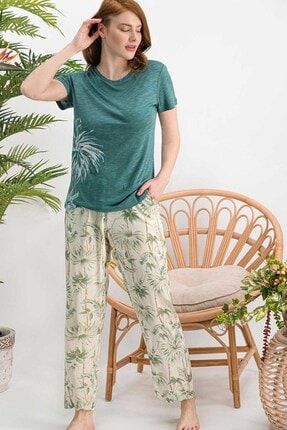 Kadın Dandelion Cam Yeşili Pijama Takımı AR702-S