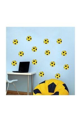 Sarı Lacivert Futbol Topu Dekoratif Duvar Sticker ARKSN001336