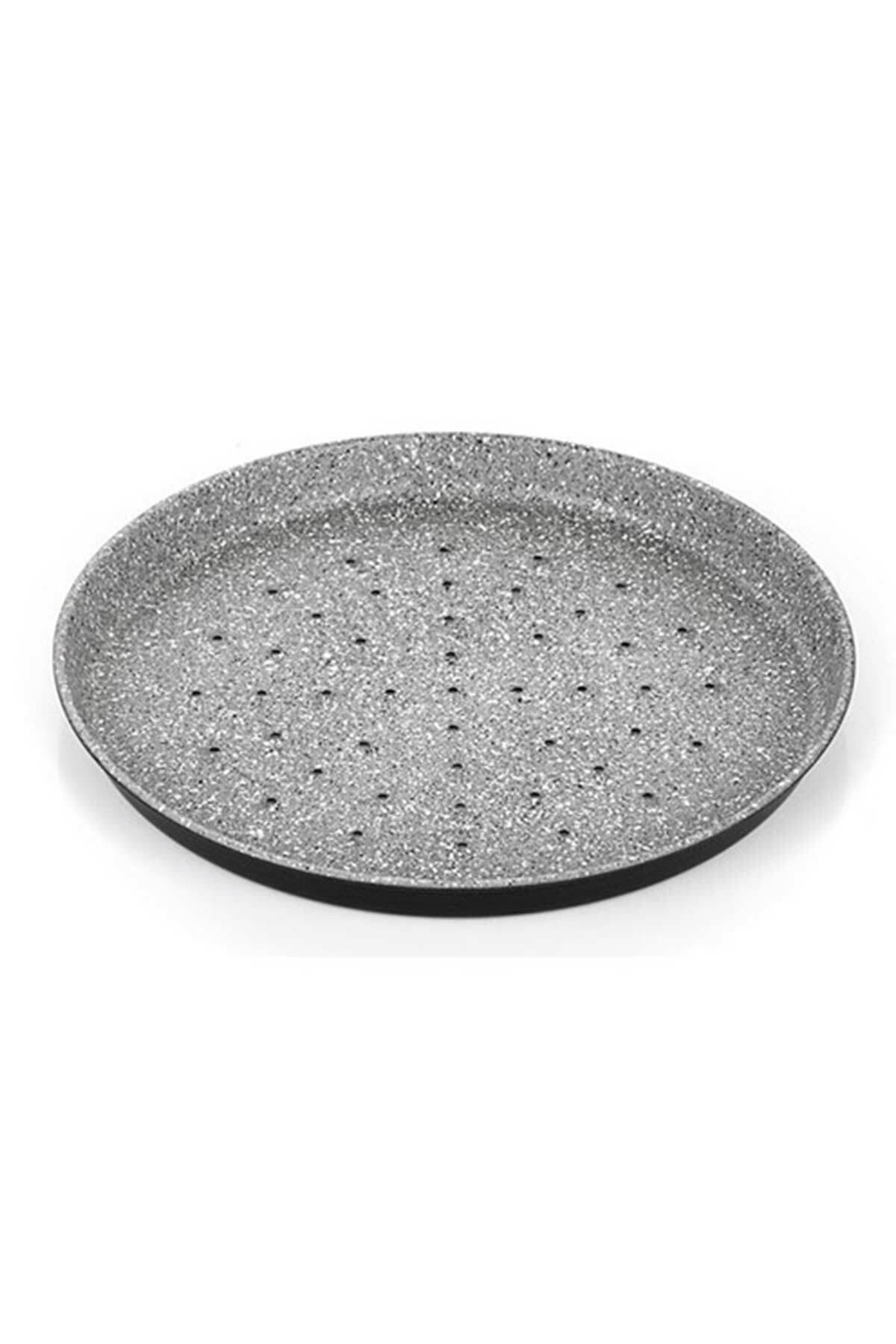 Altınbaşak-Sheet Metal Pizza Pan, Perforated, Granite, 28 cm 1