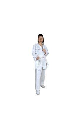 Taekwondo Beyaz Yaka Fitilli Acemi Elbise HS0008