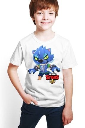 Brawl Stars - Leon - Dijital Baskılı Unisex Çocuk Beyaz T-shirt E-04 ACRBRWLLEONE