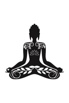 Ahşap Meditasyon Yoga Duvar Süsü Om Nameste Dekoratif Siyah Tablo Metal Değildir al 085