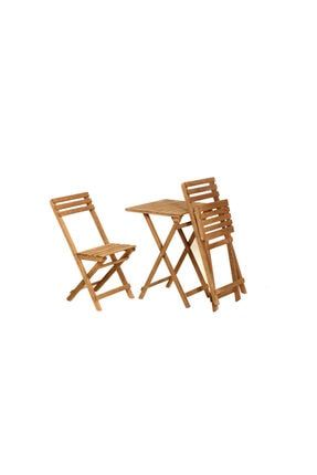 Platinreyon Ahsap Bahce Masasi Demir Ayakli 2 Sandalye 1 Masa Bistro Set Bahce Mobilyasi Cam Agaci Trendyol