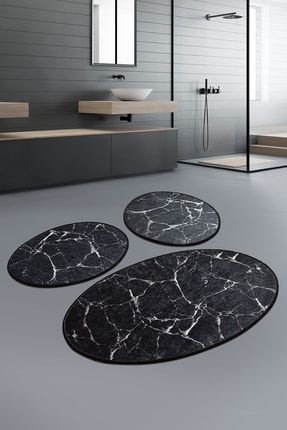 Evimod Dark Marble Siyah Beyaz Mermer Desenli Yikanabilir 2li Banyo Halisi Paspas Klozet Takimi Fiyati Yorumlari Trendyol
