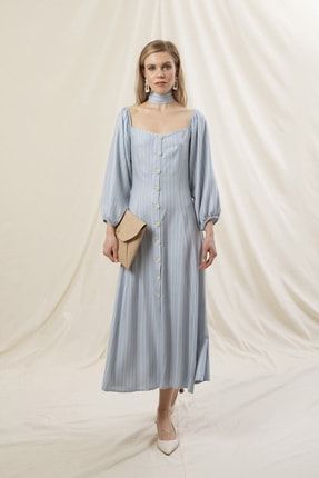 Saraphi Elbise/ Çanta Set Bebe Mavi Cizgili 2073Saraphi