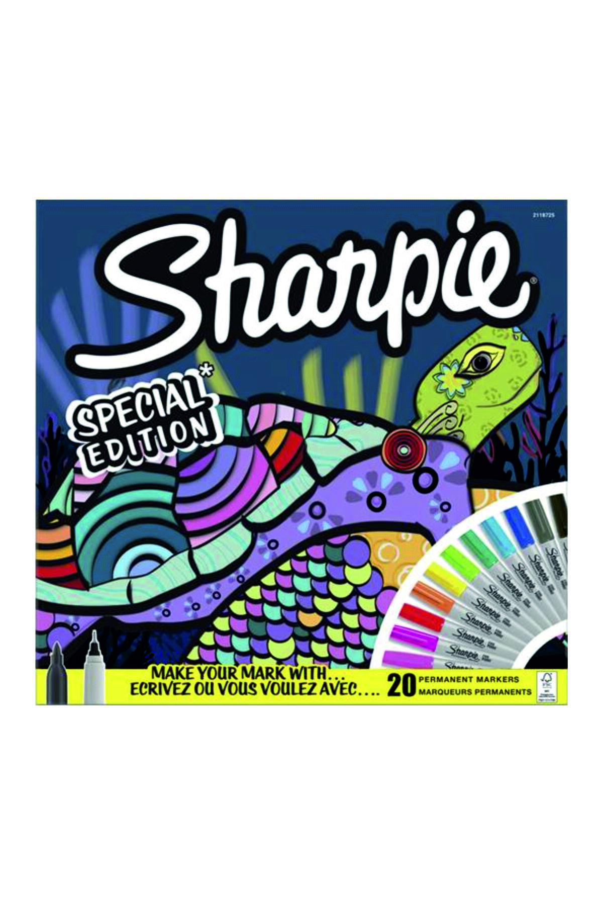 Sharpie Fine Permanent Markör 20 Li Karışık Kutu- Kaplumbağa