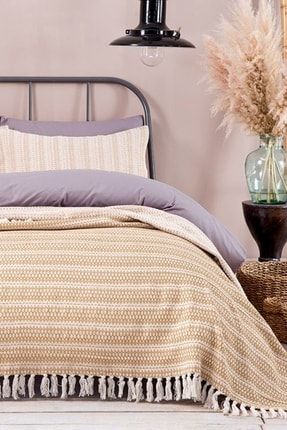 English Home Pure Folk Muslin Cift Kisilik Yatak Ortusu Takimi 200x220 Cm Gri Trendyol