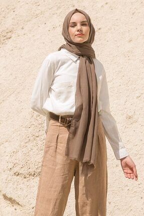 Freshscarfs Fresh Scarfs Ince Pamuk Vual Sal Bej Trendyol