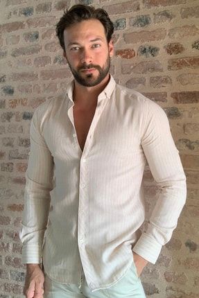 Trendyol Man Beyaz Erkek Baskili Kisa Kol Slim Fit Gomlek Tmnss20go0151 Trendyol