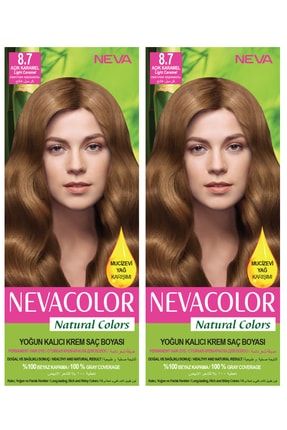 2’li Natural Colors 8.7 Açık Karamel - Kalıcı Krem Saç Boyası Seti 2NC8-7